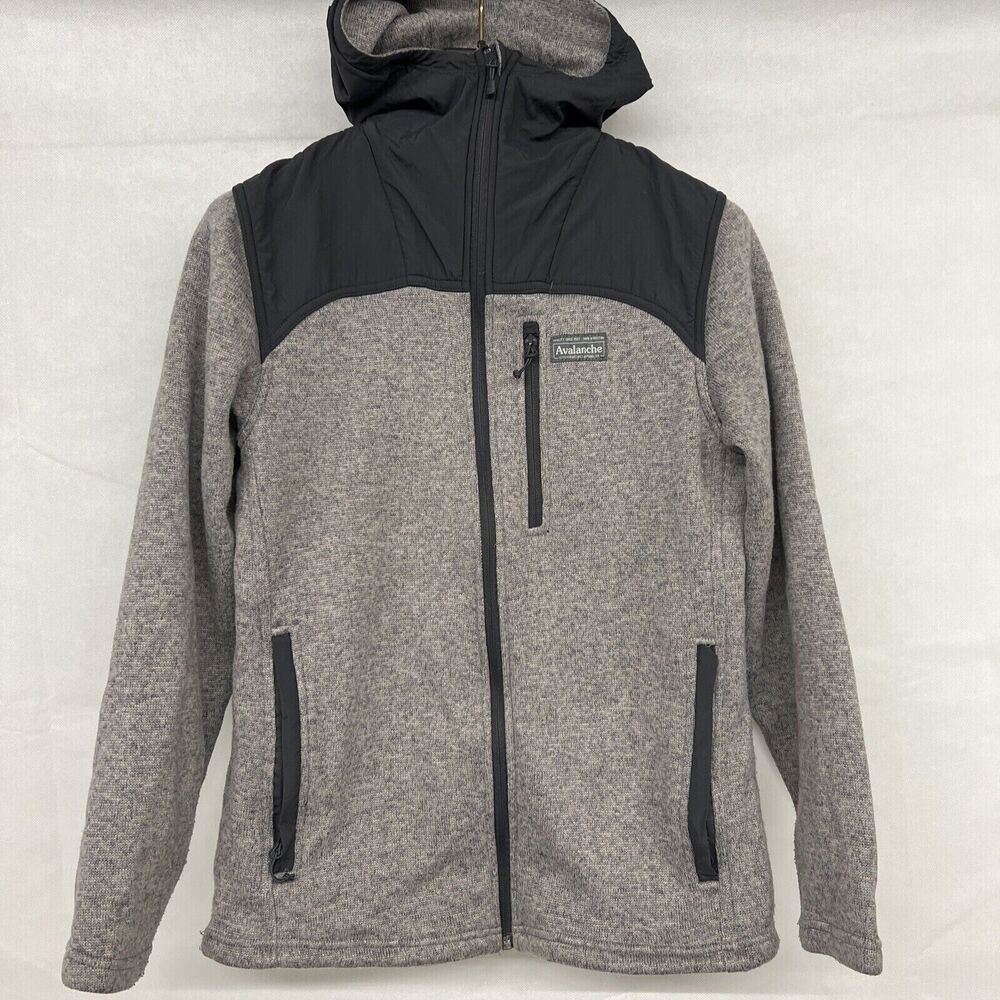 Avalanche Alterra Fleece Jacket Womens Size Medium M Gray Hooded Full Zip